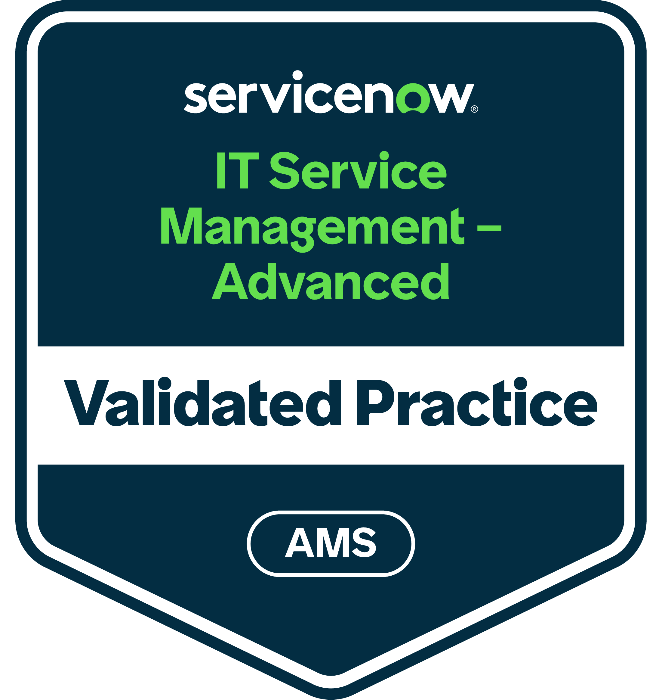 IT Service Management Pro Validated Practice badge